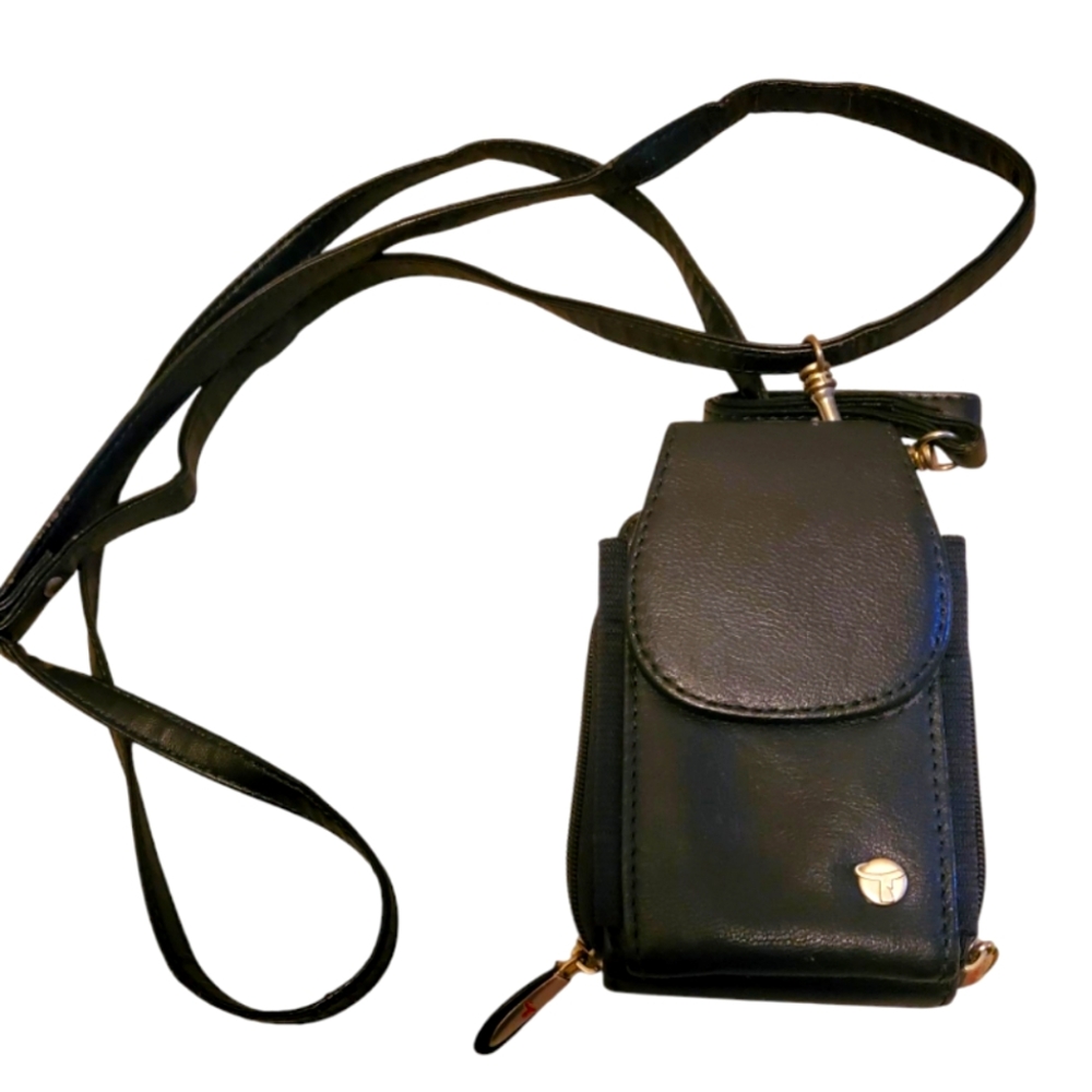 Travelon Mini Leather Crossbody Wallet